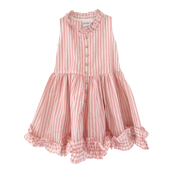 size 5 years stripe pink and white dress