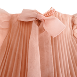 size 2-4  years pleated pink chiffon dress