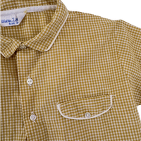 size 3 years mustard gingham button up shirt