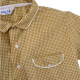 size 3 years mustard gingham button up shirt