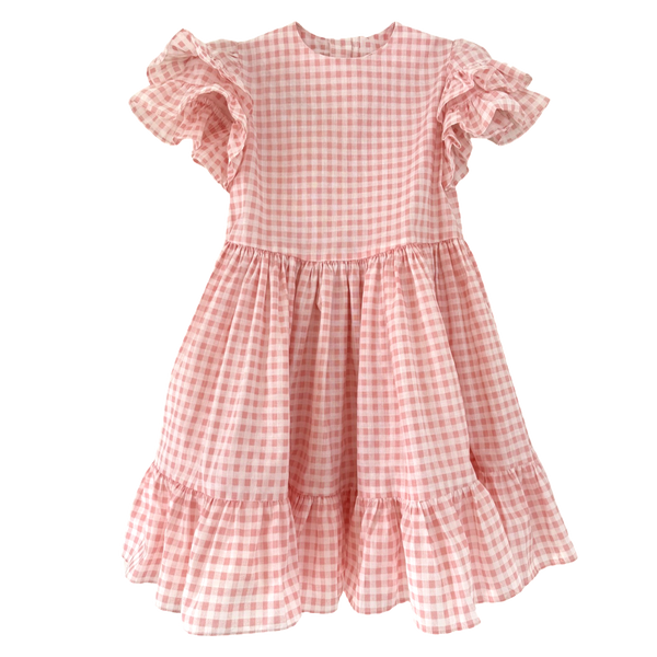 size 5 years gingham frilly dress