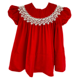 size 1 red velvet lacey dress