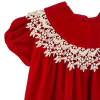 size 1 red velvet lacey dress