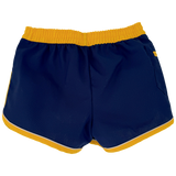 many sizes x navy blue with sunflower yellow trim shorts