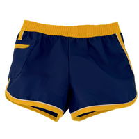 many sizes x navy blue with sunflower yellow trim shorts