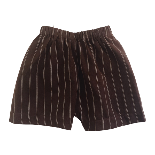 CHOCOLATE BROWN WITH CREAM STRIPE . SHORTYS