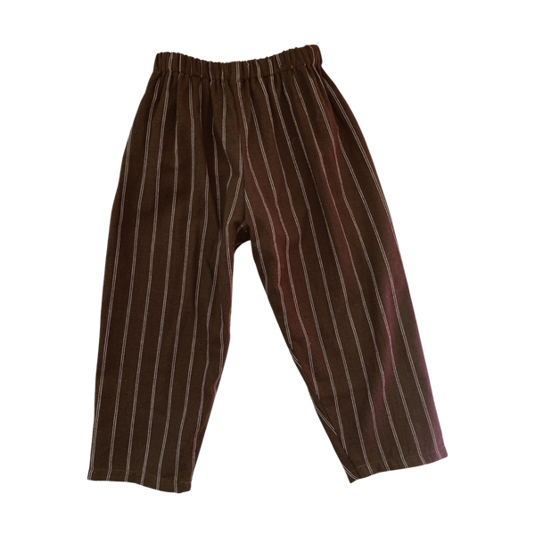CHOCOLATE BROWN WITH CREAM STRIPE . PEASY PANTS