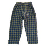 OLVIVE GREEN AND BLUE CHECK . PEASY PANTS