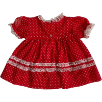size 9 months red with polka dots dress