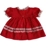 size 9 months red with polka dots dress