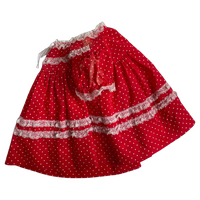 size 9 months red with polka dots dress