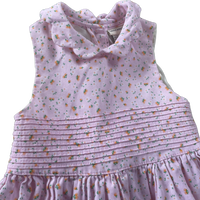 size 4 years pink floral scalloped collar dress