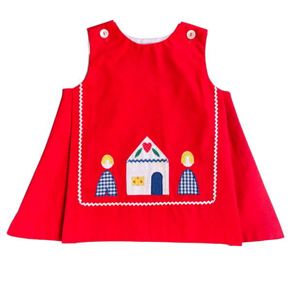 size 12 months little house red dress