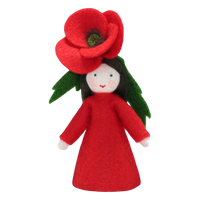 red poppy fairy doll