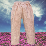 CREAMY FLOWERS ON PINK . PEASY PANTS